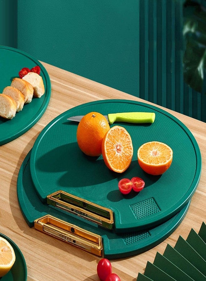 Divik Food Grade Plastic Vegetable Cutting Board, Double Sided Chopping Cutting Slicing Serving Cut Board Block Non-Slip Round Thick Plastic Chopping Board Food Cutting Board (1Pcs) - Image 2
